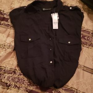 Black button down blouse